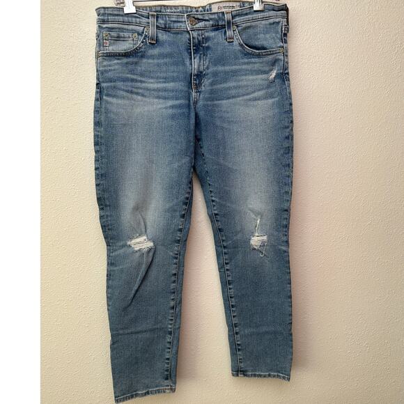 Adriano Goldschmied The Prima Crop Jeans Light Blue Women’s 31 Distressed - Picture 2 of 14